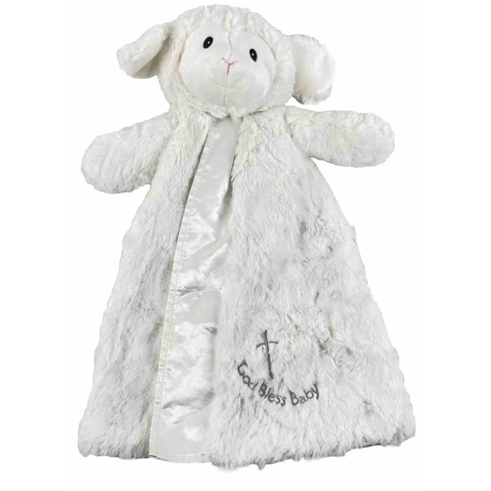 Baby Gund God Bless Baby White Lena Lamb Huggybuddy Lovey Security Blanket Plush